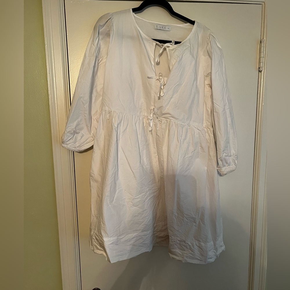 LAKE pajamas white poplin dress